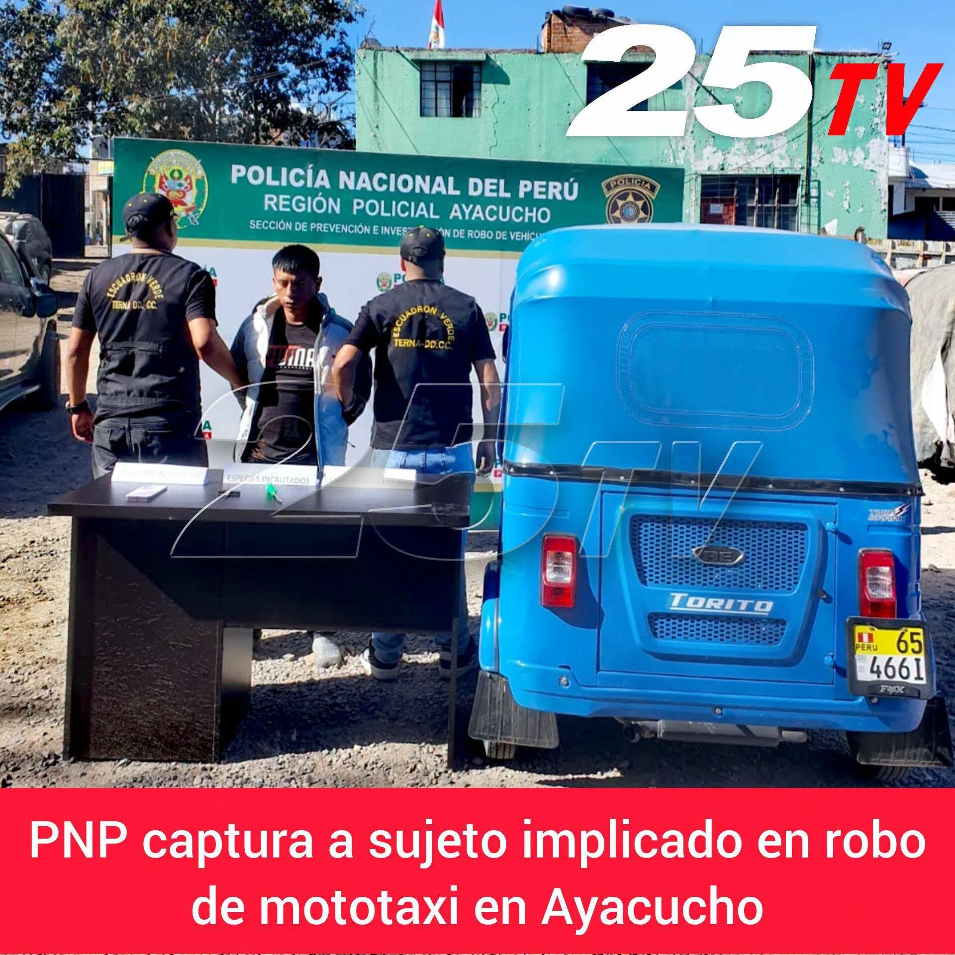 ¡CAE ALIAS "MERO LOCO"! PNP ATRAPA A SUJETO TRAS ROBO DE MOTOTAXI EN PUENTE ENACE - AYACUCHO